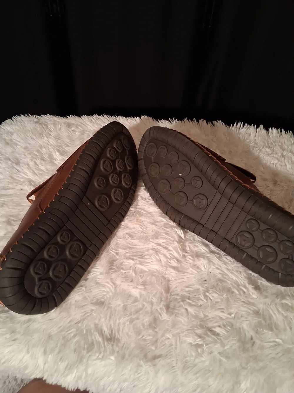 100% CAOUTCHOUC Men's Casual Brown Slip-On Leather Loafers